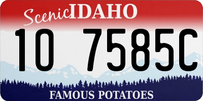 ID license plate 1O7585C