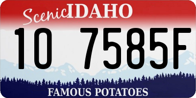 ID license plate 1O7585F