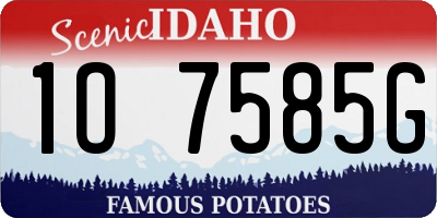 ID license plate 1O7585G