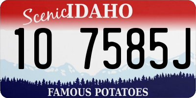 ID license plate 1O7585J