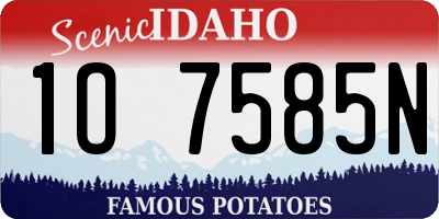 ID license plate 1O7585N