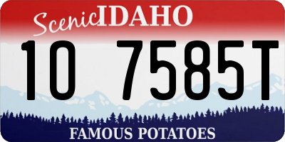 ID license plate 1O7585T