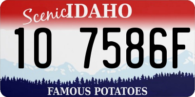 ID license plate 1O7586F