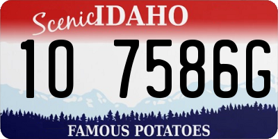 ID license plate 1O7586G