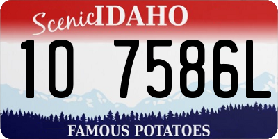 ID license plate 1O7586L