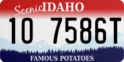 ID license plate 1O7586T