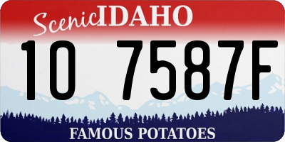 ID license plate 1O7587F