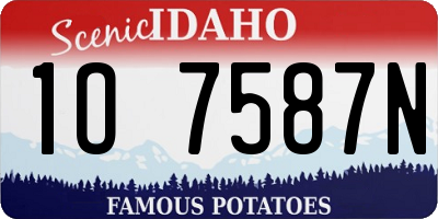 ID license plate 1O7587N