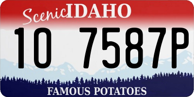 ID license plate 1O7587P