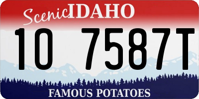 ID license plate 1O7587T