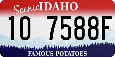 ID license plate 1O7588F