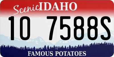 ID license plate 1O7588S