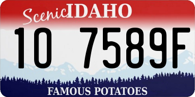 ID license plate 1O7589F