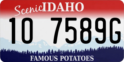 ID license plate 1O7589G