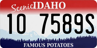 ID license plate 1O7589S