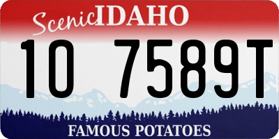 ID license plate 1O7589T