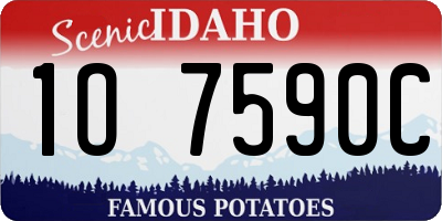 ID license plate 1O7590C