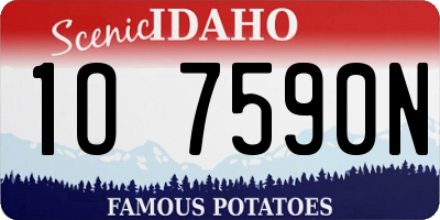 ID license plate 1O7590N