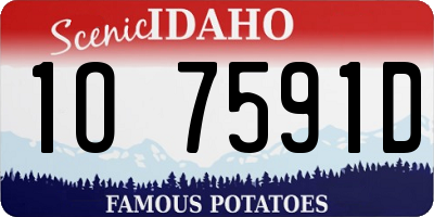 ID license plate 1O7591D