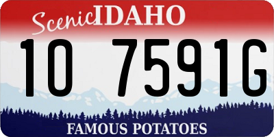 ID license plate 1O7591G