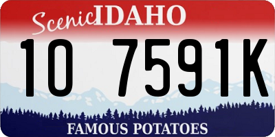 ID license plate 1O7591K