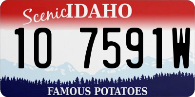 ID license plate 1O7591W