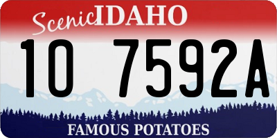 ID license plate 1O7592A