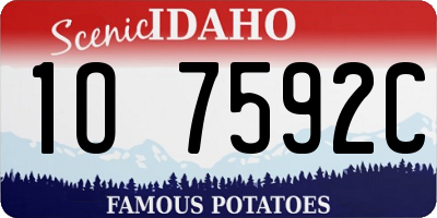 ID license plate 1O7592C