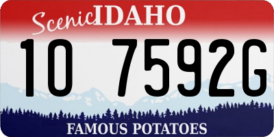 ID license plate 1O7592G