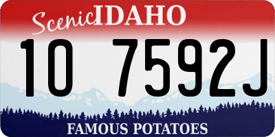 ID license plate 1O7592J