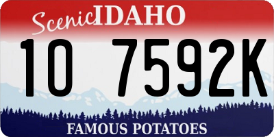 ID license plate 1O7592K