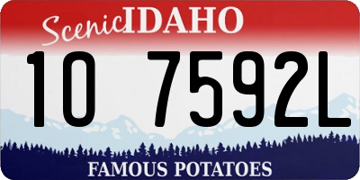 ID license plate 1O7592L