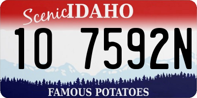 ID license plate 1O7592N