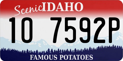 ID license plate 1O7592P