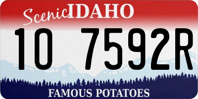 ID license plate 1O7592R