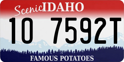 ID license plate 1O7592T