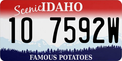 ID license plate 1O7592W