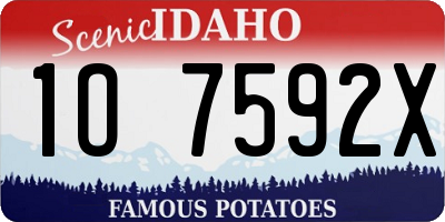 ID license plate 1O7592X