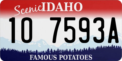 ID license plate 1O7593A