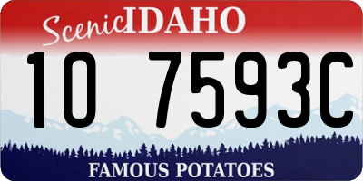 ID license plate 1O7593C