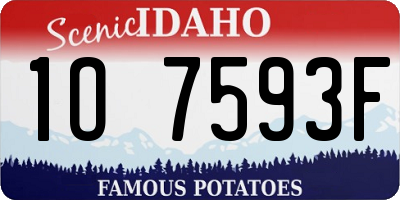 ID license plate 1O7593F