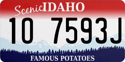 ID license plate 1O7593J
