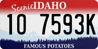 ID license plate 1O7593K
