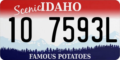 ID license plate 1O7593L