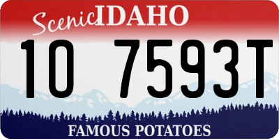 ID license plate 1O7593T
