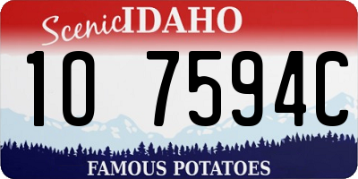 ID license plate 1O7594C