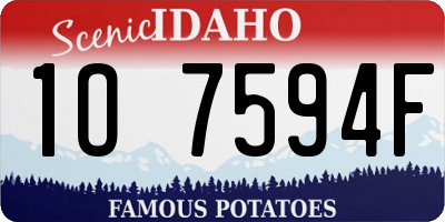 ID license plate 1O7594F