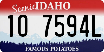 ID license plate 1O7594L