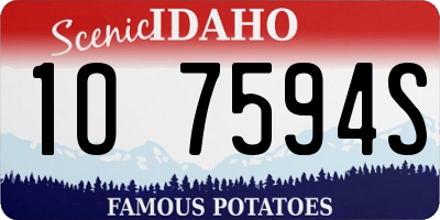 ID license plate 1O7594S