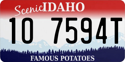 ID license plate 1O7594T